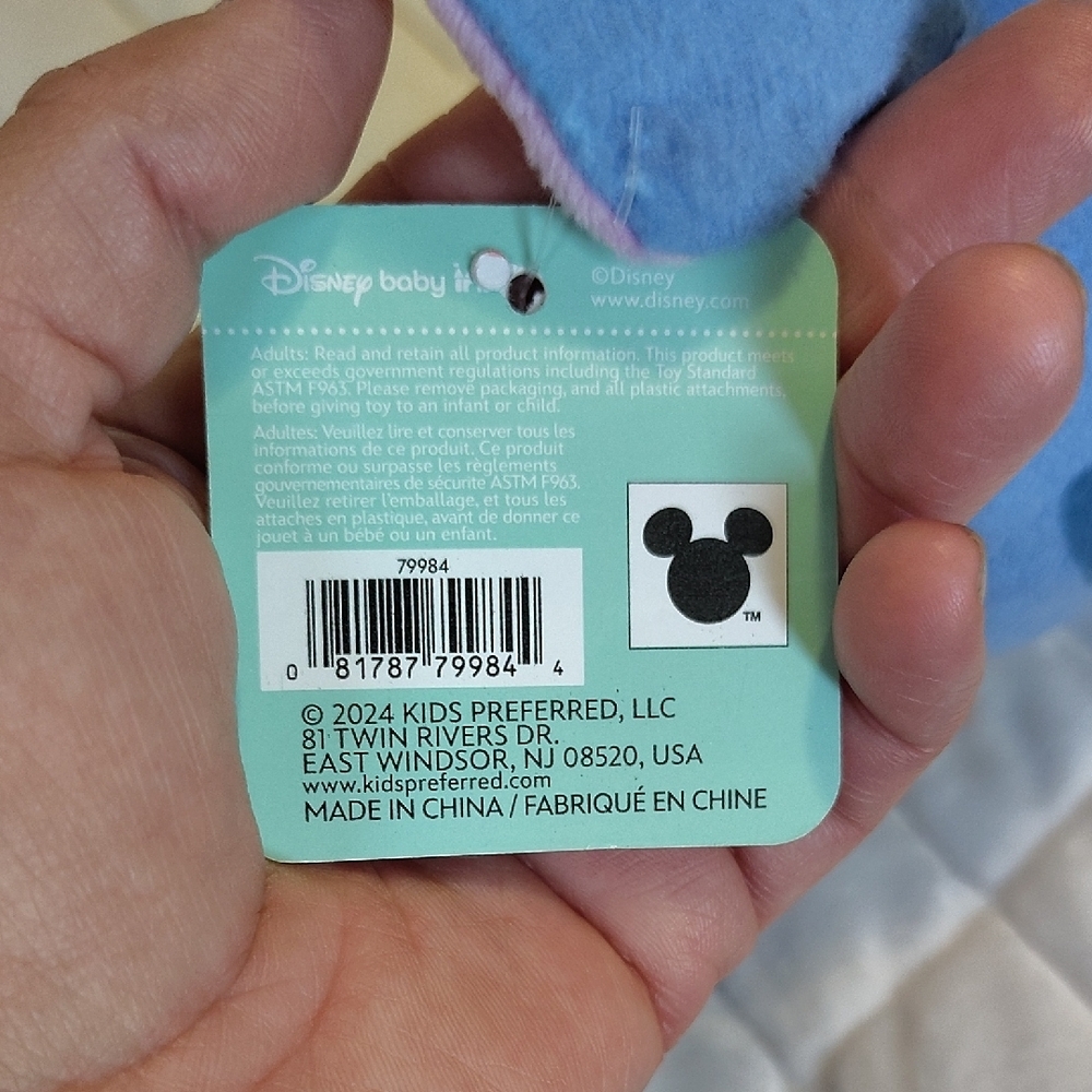 Disney Stitch Holding A Duck Soother Plush With Squeaker And Crinkle Material. - Picture 3 of 7